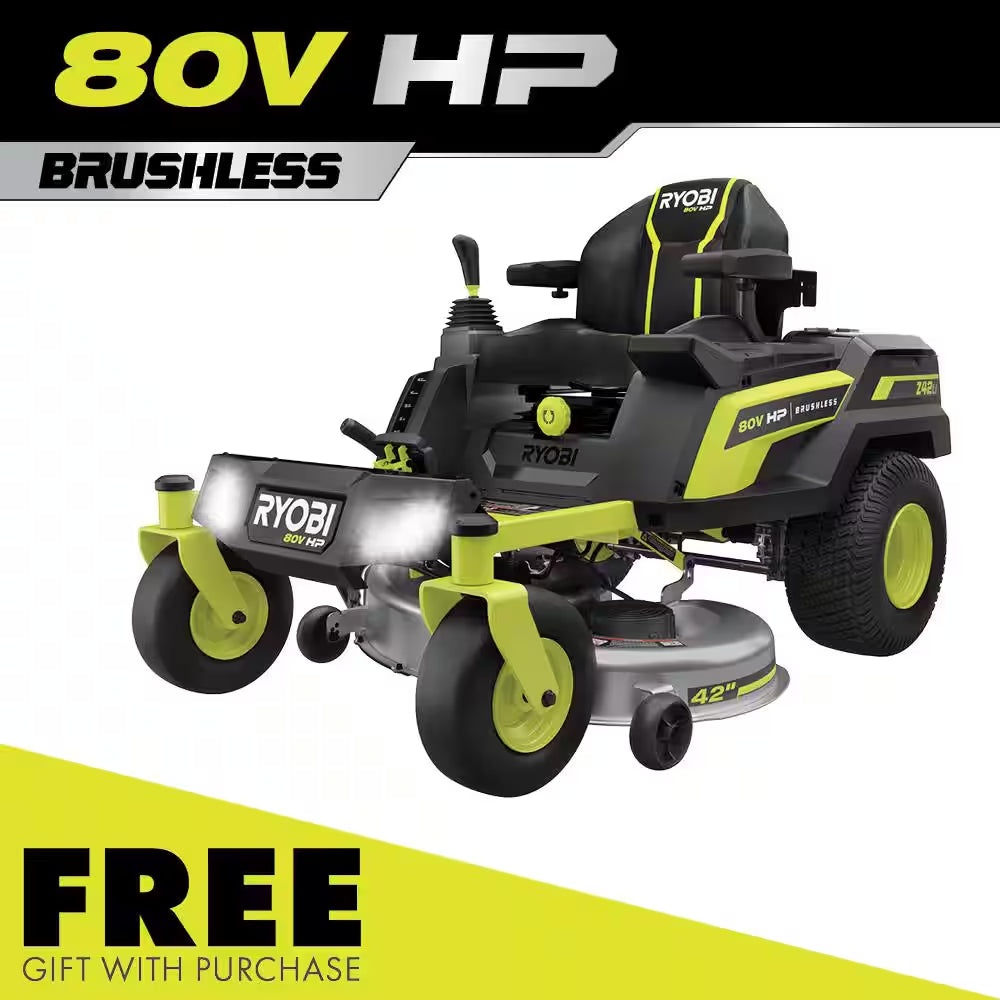 80V HP Brushless 54 In. Battery Electric Cordless Zero Turn Riding Mower (3) 80V Batteries (4) 40V Batteries and Charger