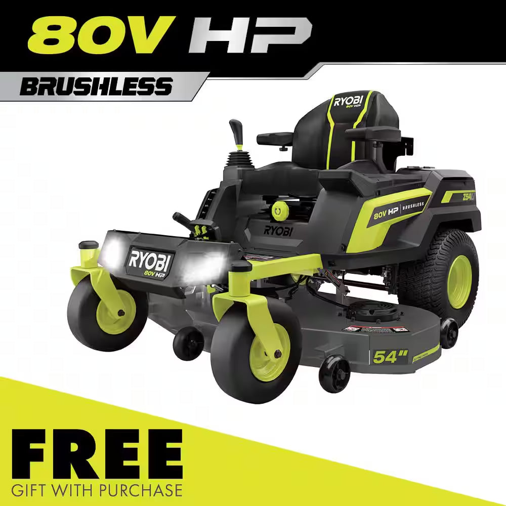 80V HP Brushless 42 In. Battery Electric Cordless Zero Turn Riding Mower (2) 80V Batteries (2) 40V Batteries and Charger
